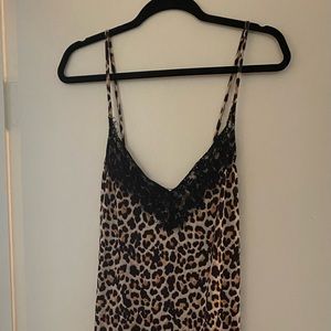 Lace leopard slip dress